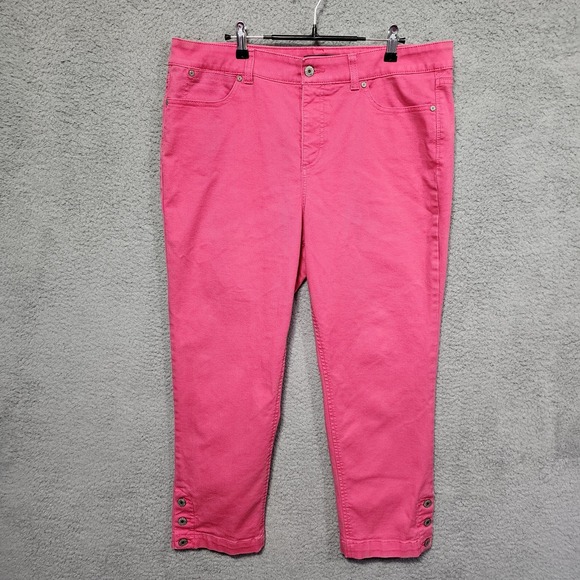 Talbots Womens Pink Jeans‎ Size 14 Simply Flattering 5-Pocket Plus Size - Picture 1 of 7